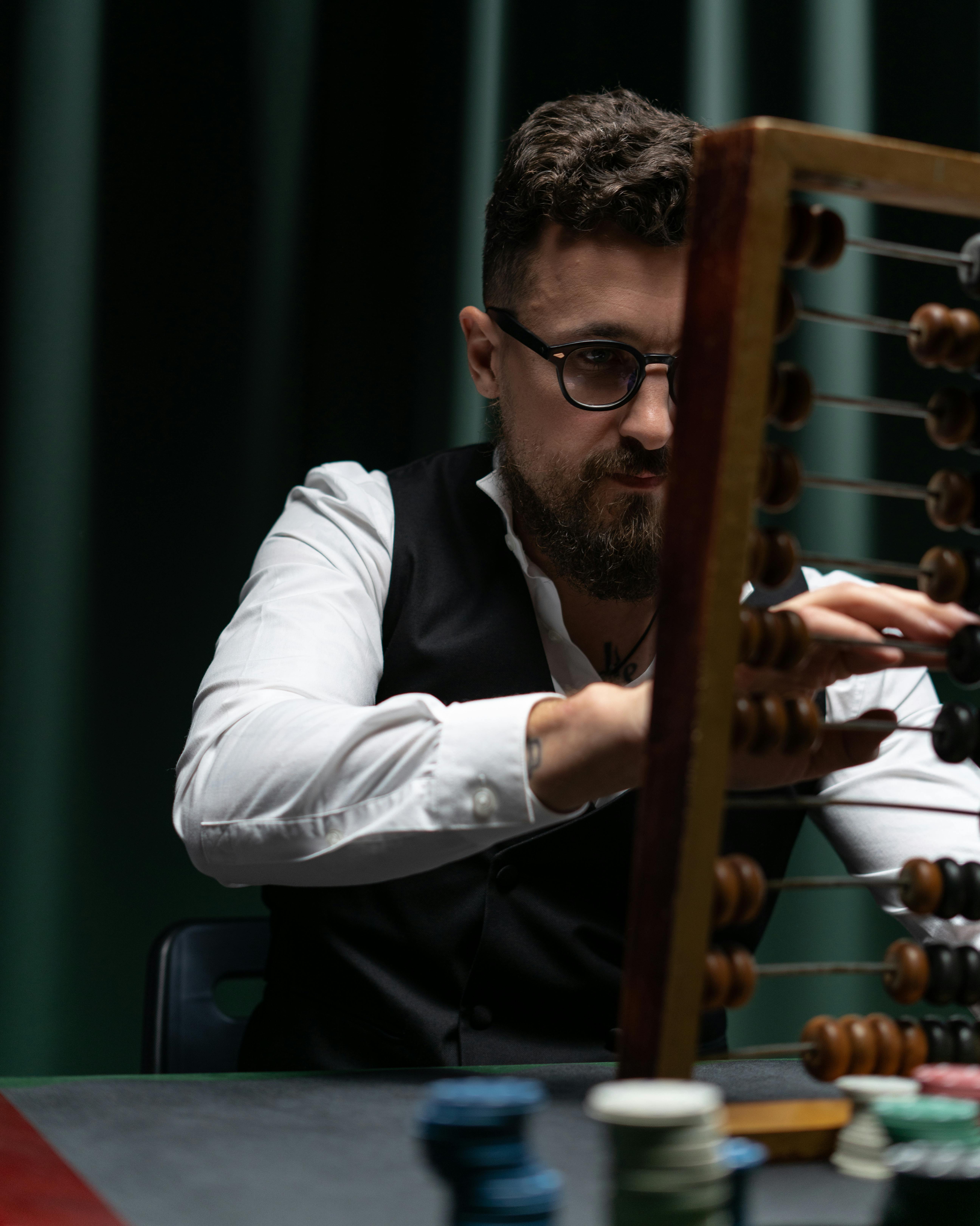 bookkeeper counting on abacus