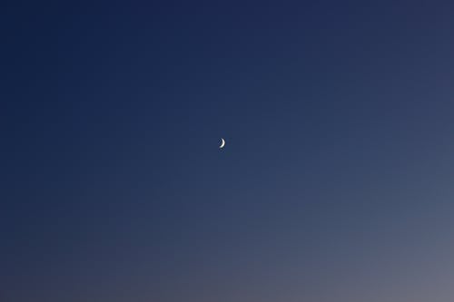 Crescent Moon on a Clear Sky at Dawn 