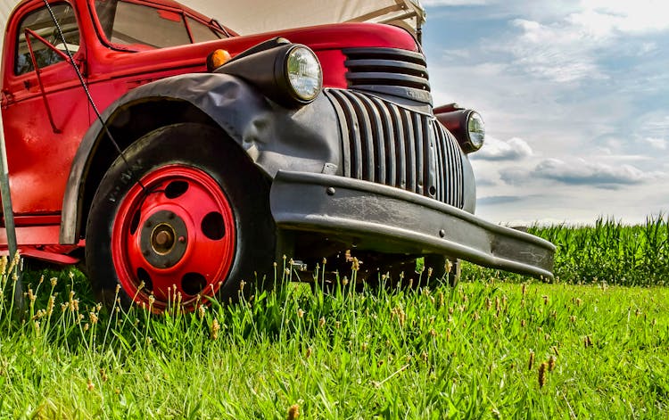 View Of Farm Truck On Farm