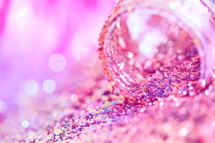 Pink And Silver Glitter Textile