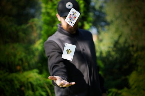 Free stock photo of ak, cards, floating