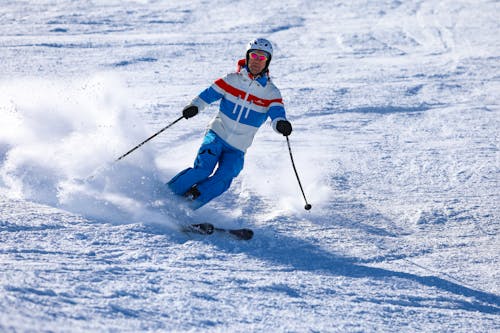 A Man Skiing