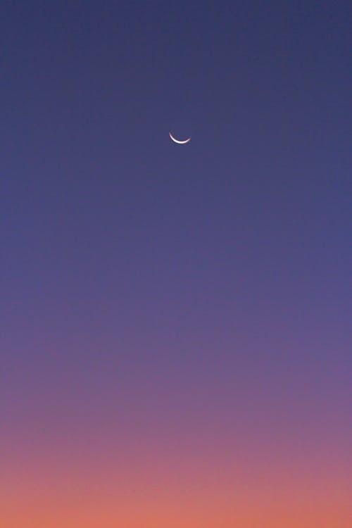 Crescent Moon on Evening Sky