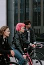 Group of People with Their Bicycles