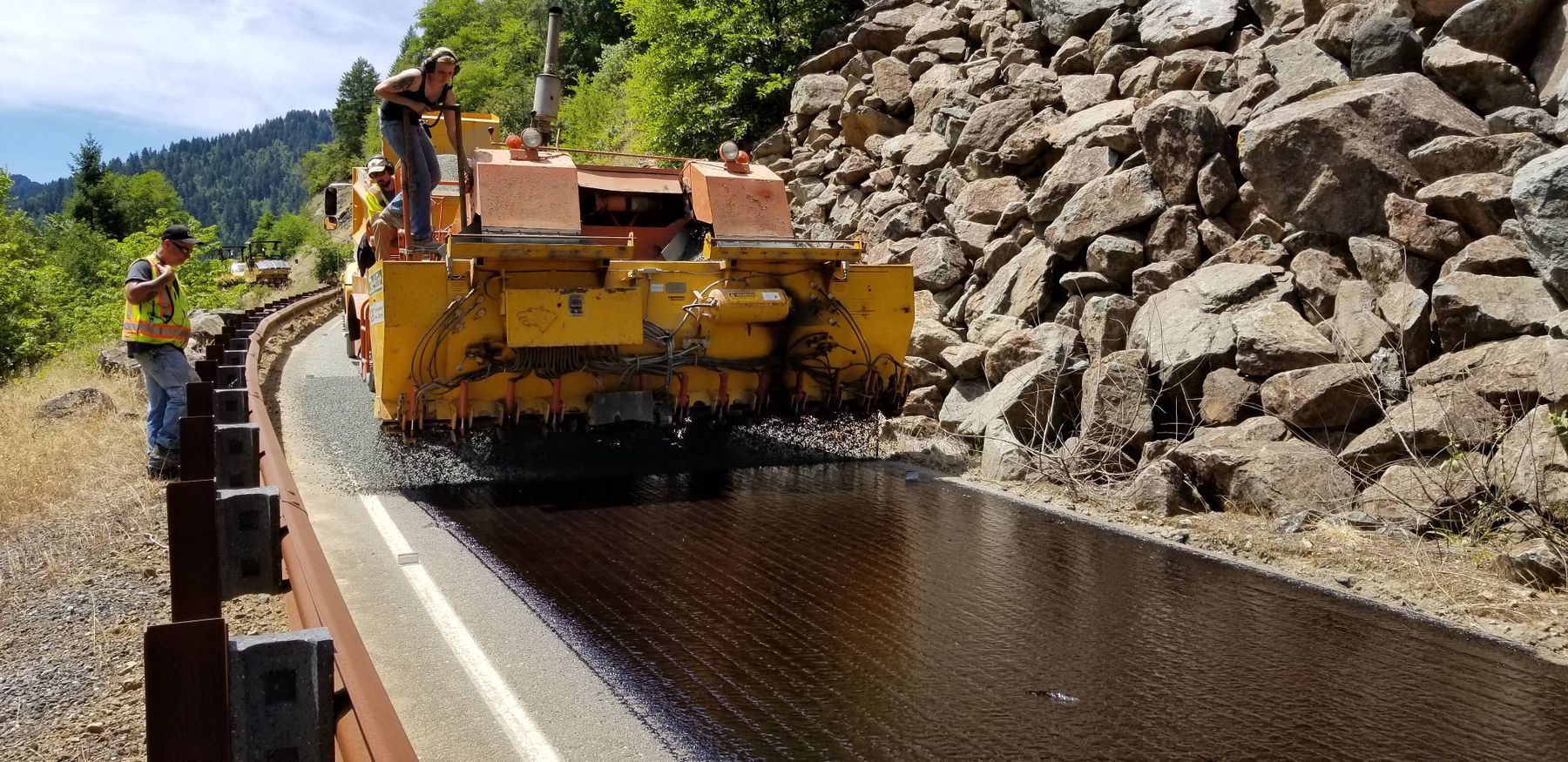 Road construction site