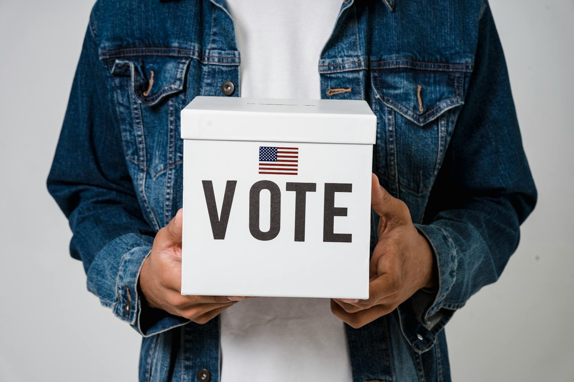 A Person Holding a Ballot Box
