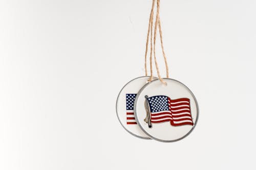 Free Pendants with the Flag of America Design Stock Photo