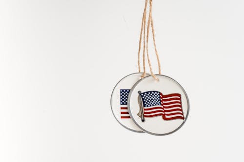 Free Pendants with the Flag of America Design Stock Photo