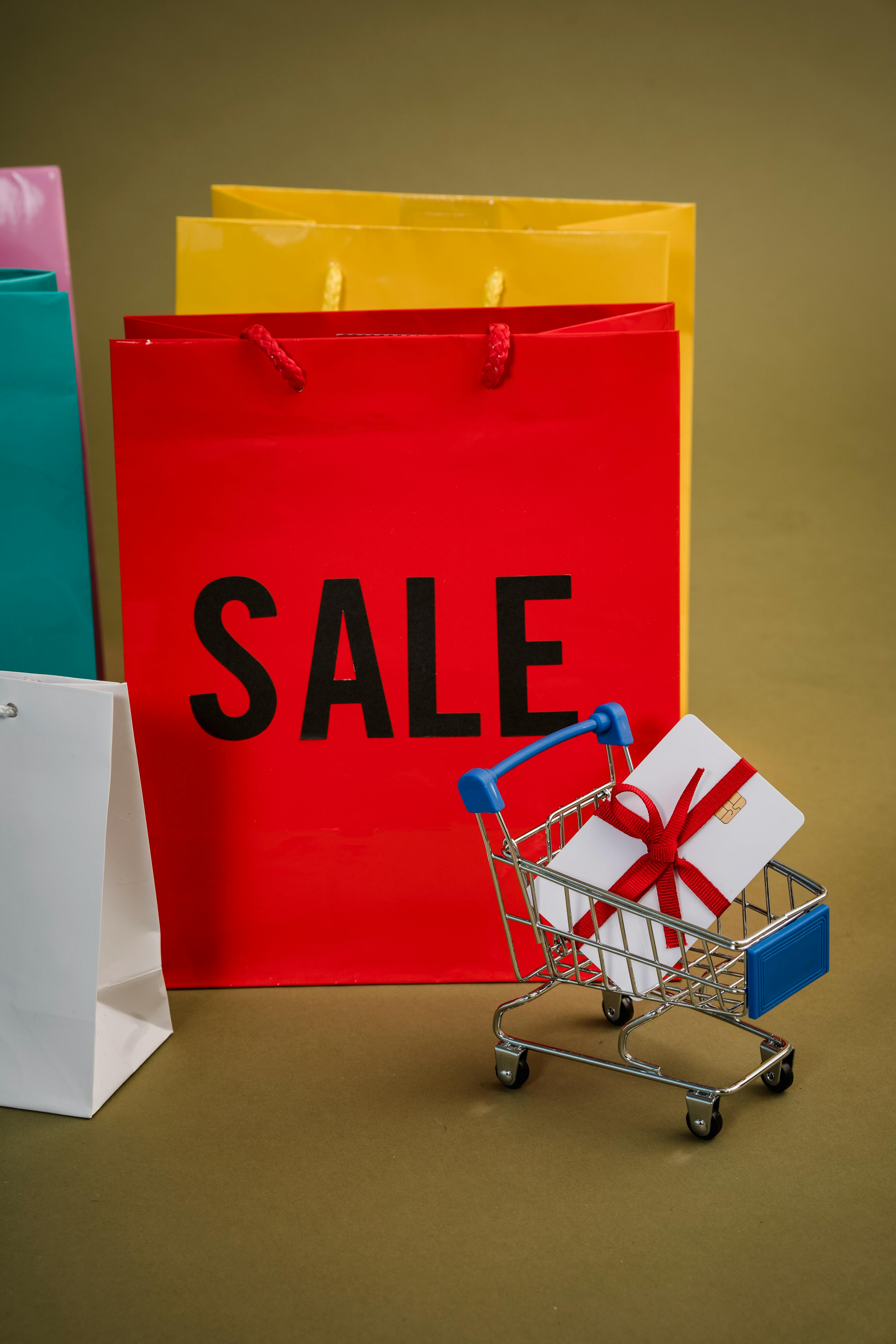 shopping bags on the floor