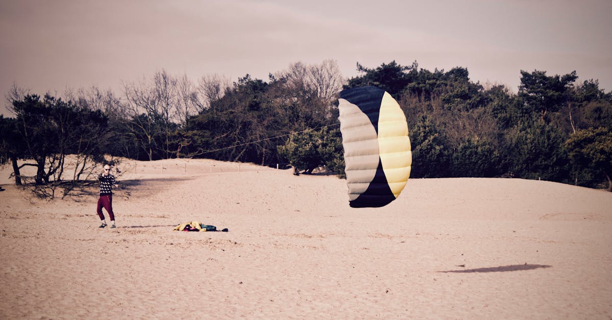 Person Holdign Black and Yellow Parachute