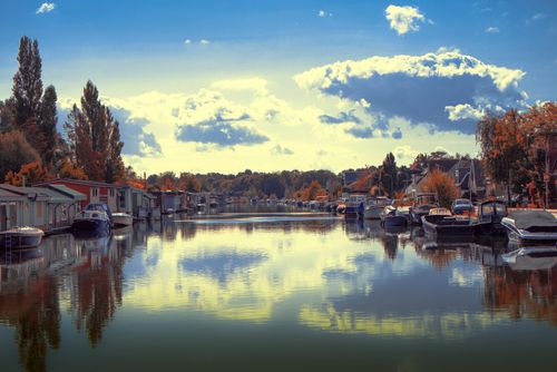 Free stock photo of beautiful sky, boathouse, cityscape Stock Photo
