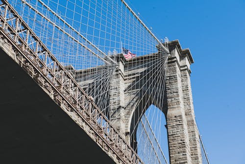 Gratis lagerfoto af arkitektur, blå himmel, Brooklyn bridge