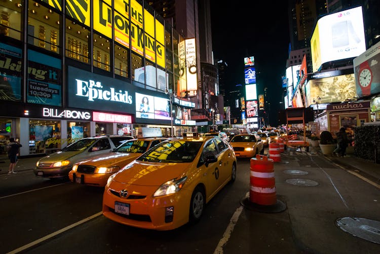 Busy Times Square At Night 