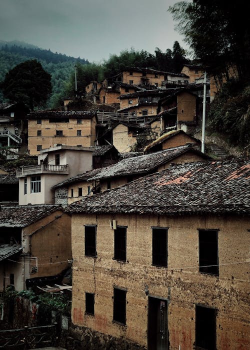 Old Houses in an Old Town on a Hillside