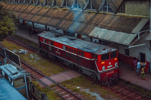 Free Train at a Train Station in Asia  Stock Photo