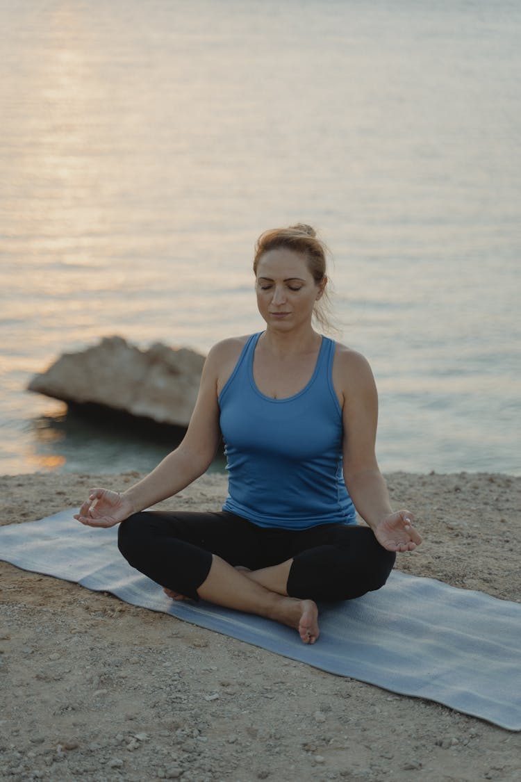 A Woman Doing Yoga Easy Pose