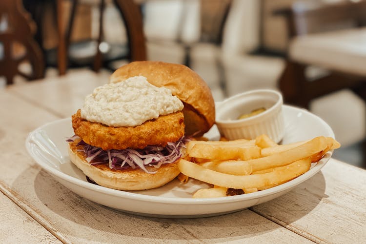 Delicious Fast Food Meal On Table