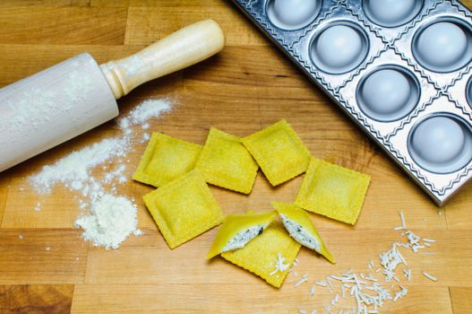Cheese And Spinach-filled No Sauce Ravioli