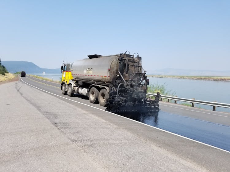 Water Truck Cleaning The Street 