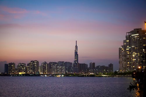 Waterfront City at Dusk 