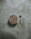 Bowl full of stubs with spoon