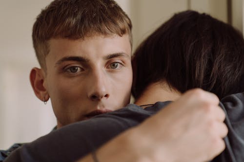 Free Close-up of a Hugging Couple  Stock Photo