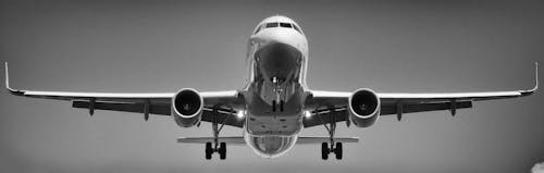 Free stock photo of airplane, airport, black and white Stock Photo