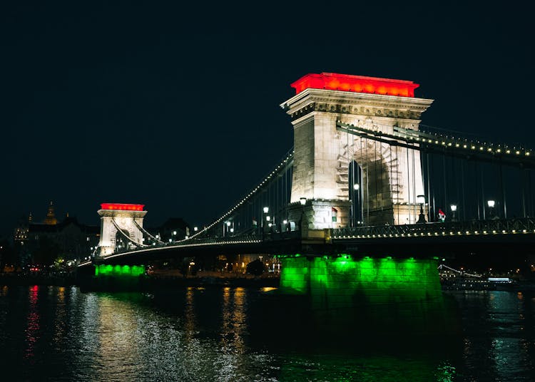 The Szechenyi Chain Bridge In Budapest 