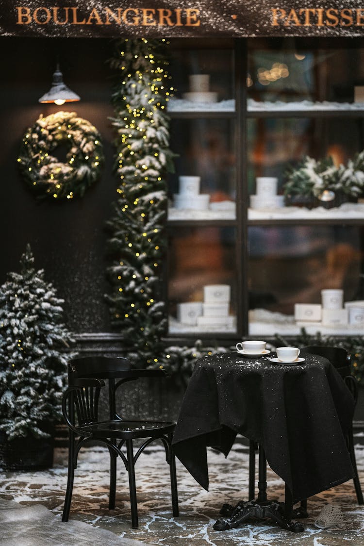 A Restaurant Interior In Winter