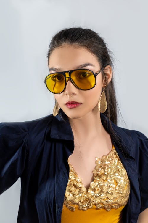 A Woman Wearing Yellow Sunglass