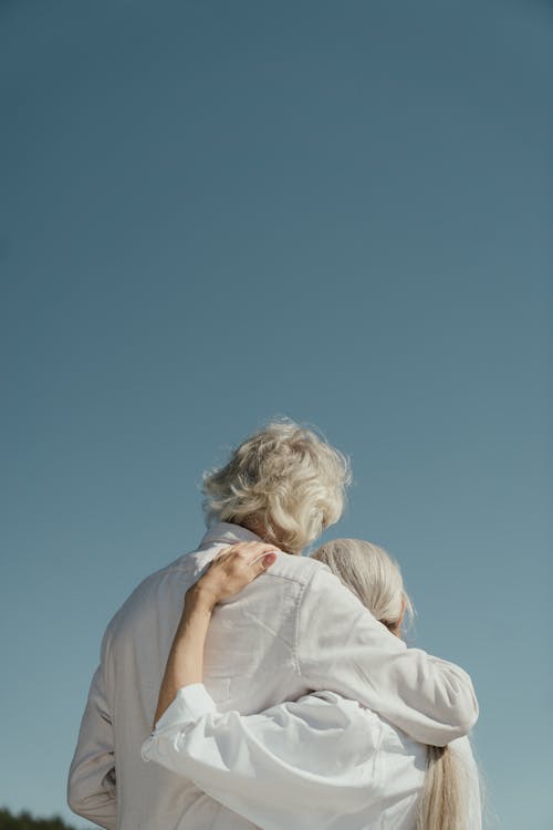 Free An Elderly Couple Hugging Stock Photo