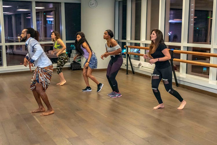 Group Of People In A Fitness Class