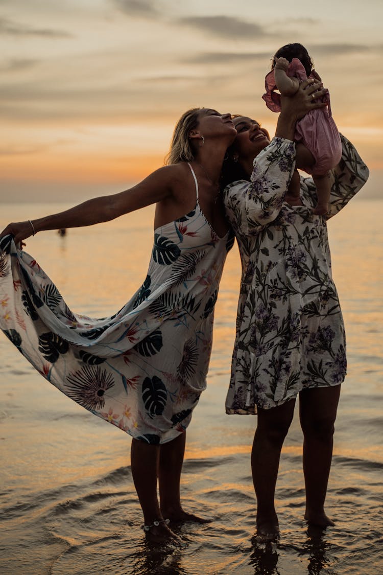 Beautiful Women Wearing Floral Dresses