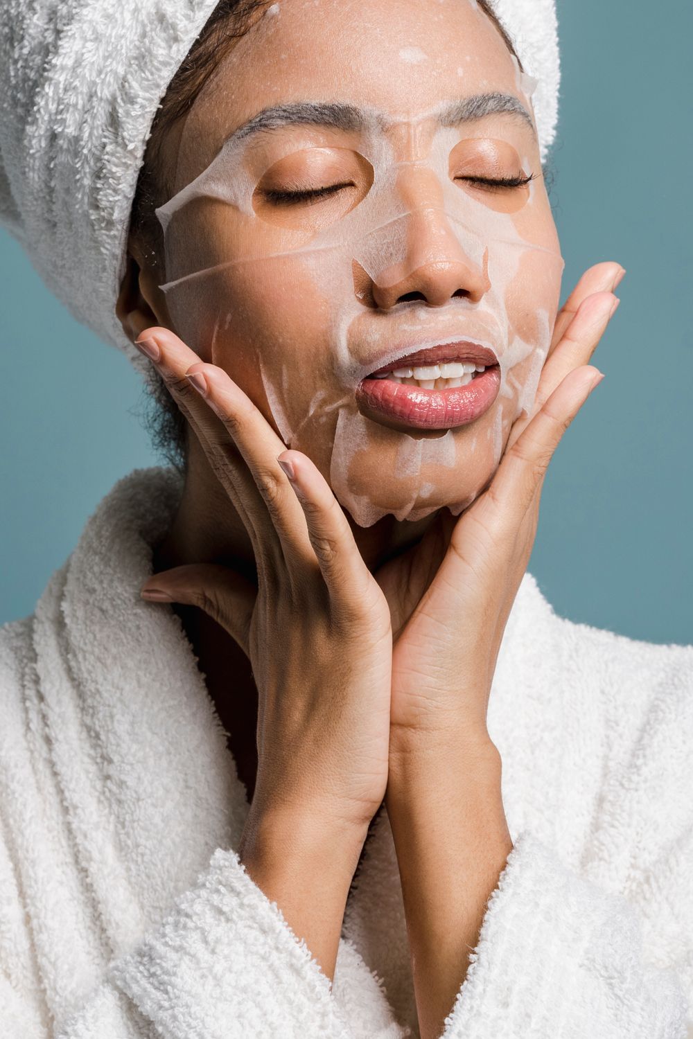 Black woman enjoying a beauty and self care treatment
