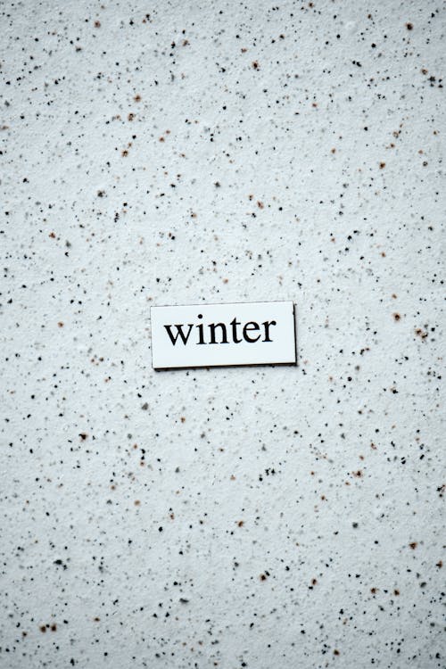 Word Winter Written on White Label