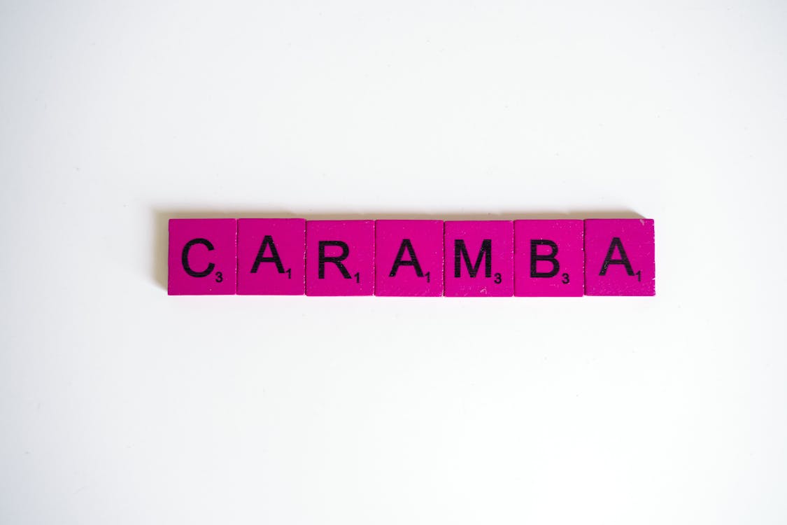 Caramba Spelled on Purple Letter Tiles