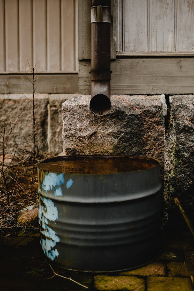 A Close-Up Shot Of A Downspout