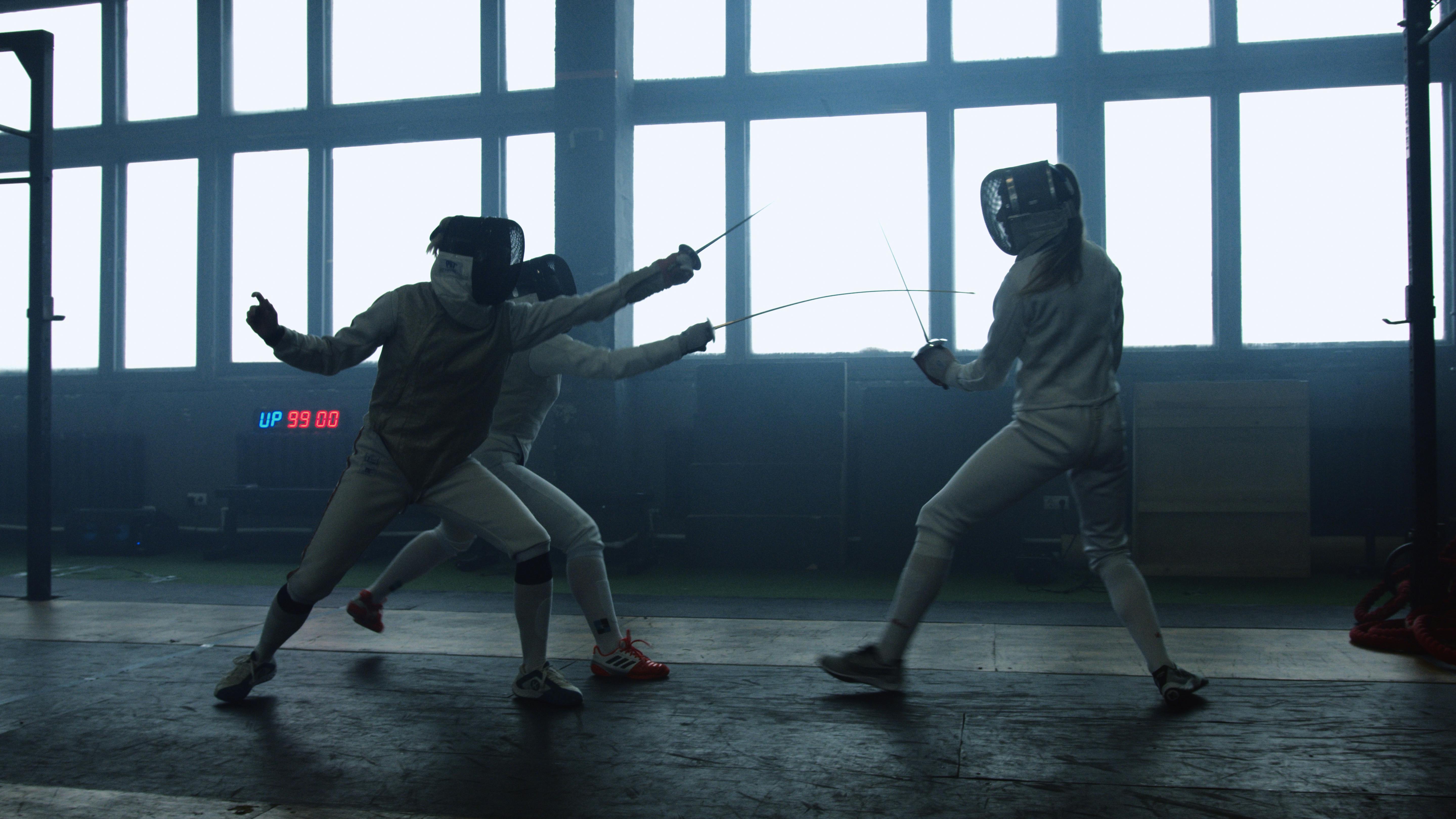 fencers in training