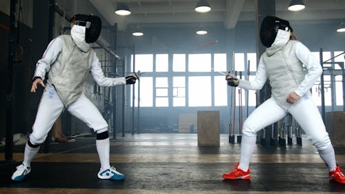 Free Fencers Doing Tournament Stock Photo