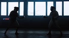 Fencers having a Match