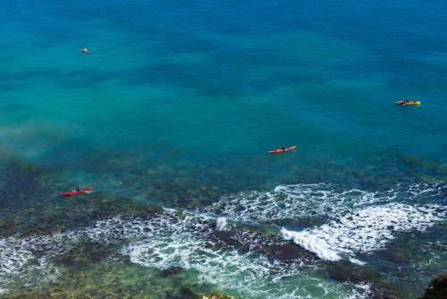Immagine gratuita di acqua cristallina, fare kayak, fotografia aerea