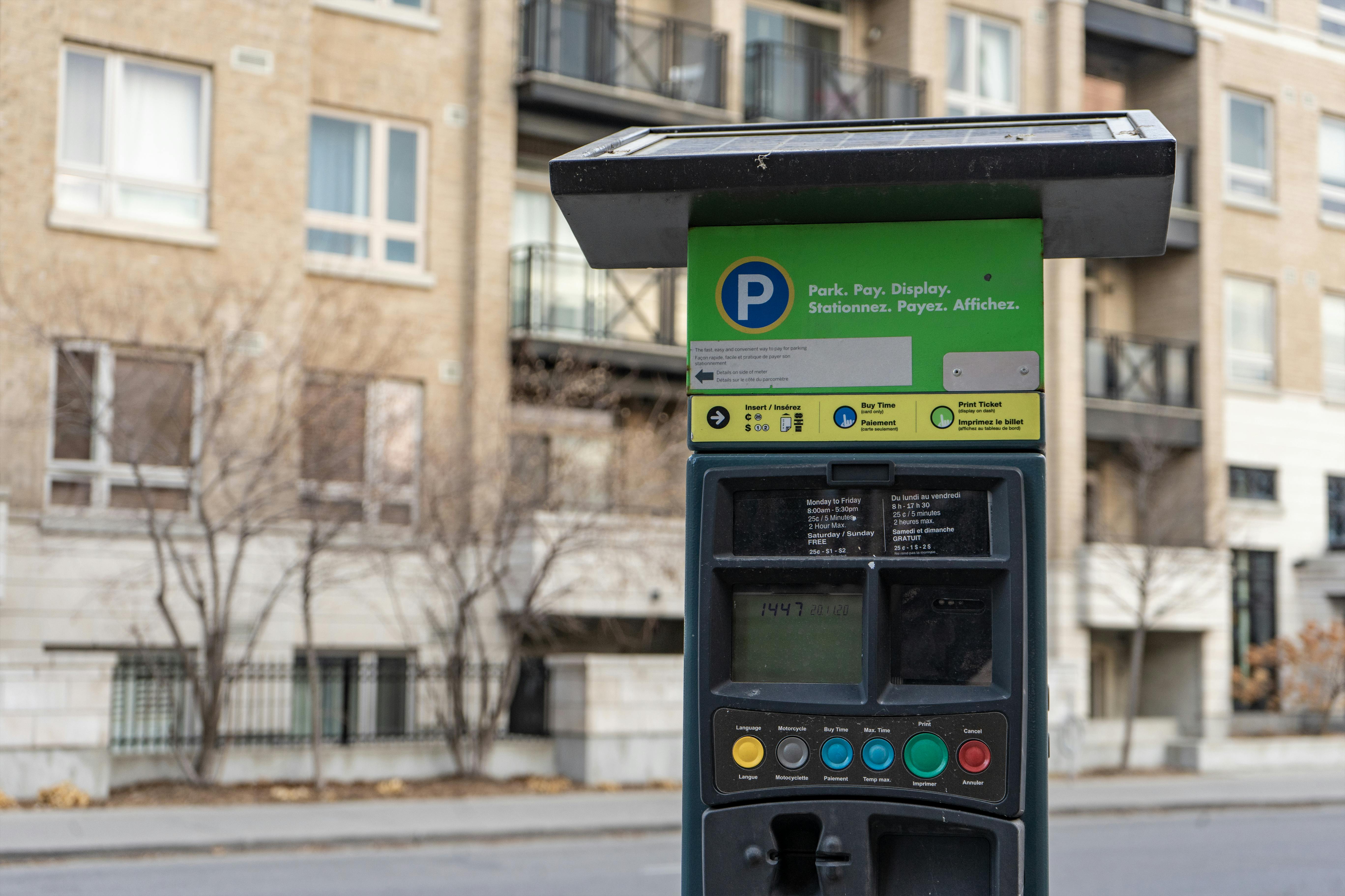 the control panel of a parking meter