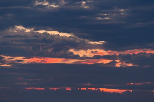 Free Sunset View Covered by Cloudy Sky Stock Photo