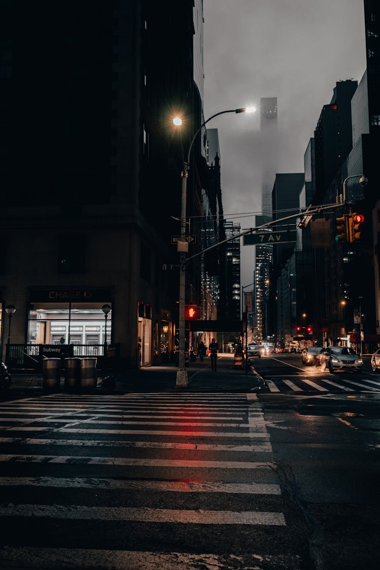 A Stoplight Near A Pedestrian Crossing