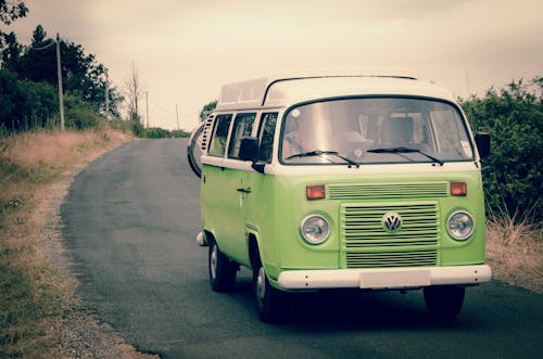 Green and White Volkswagen Combi