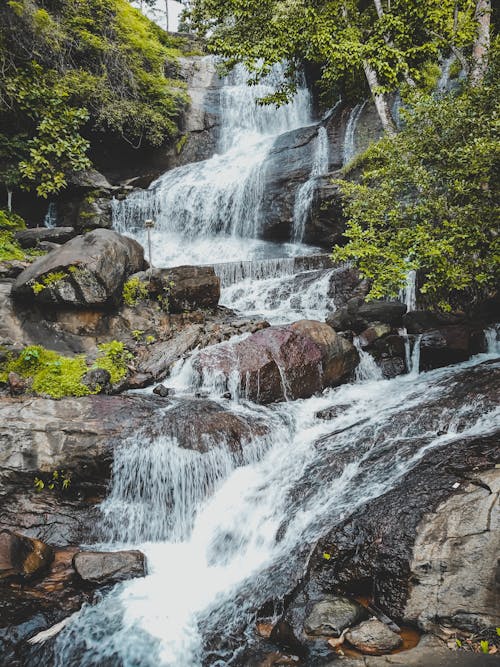 Foto stok gratis air terjun, alam, batu