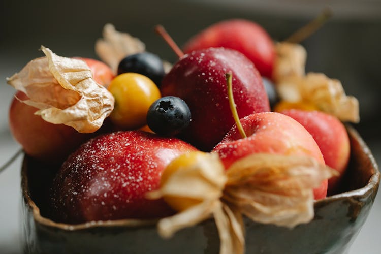 Mix Of Ripe Berries In Bowl