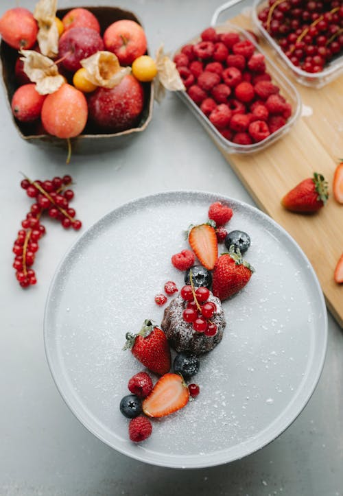 Free Delicious Acai Bowl with Mixed Fruits on Top  Stock Photo