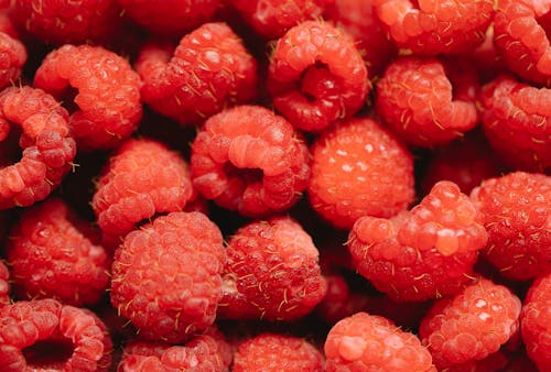 Free Bunch of ripe red delicious raspberry Stock Photo