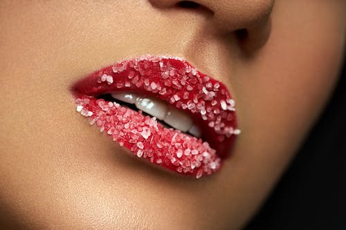 Free Close-Up Shot of Red Lips Stock Photo